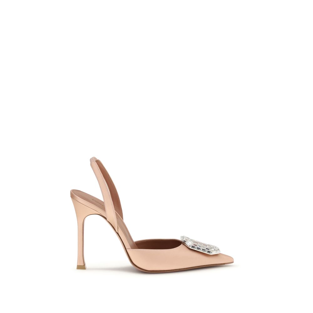 Amina Muaddi Pumps aus mehrfarbigem Kalbsleder, Modell Bos Taurus