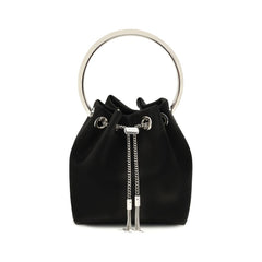 Sac bandoulière en soie noire Jimmy Choo