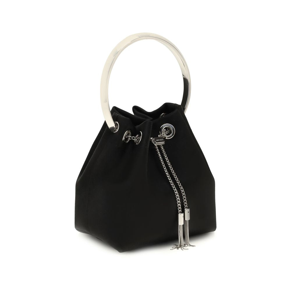 Sac bandoulière en soie noire Jimmy Choo