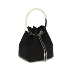 Sac bandoulière en soie noire Jimmy Choo