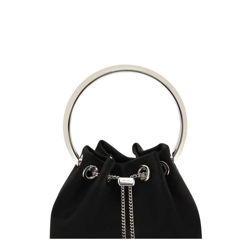 Sac bandoulière en soie noire Jimmy Choo