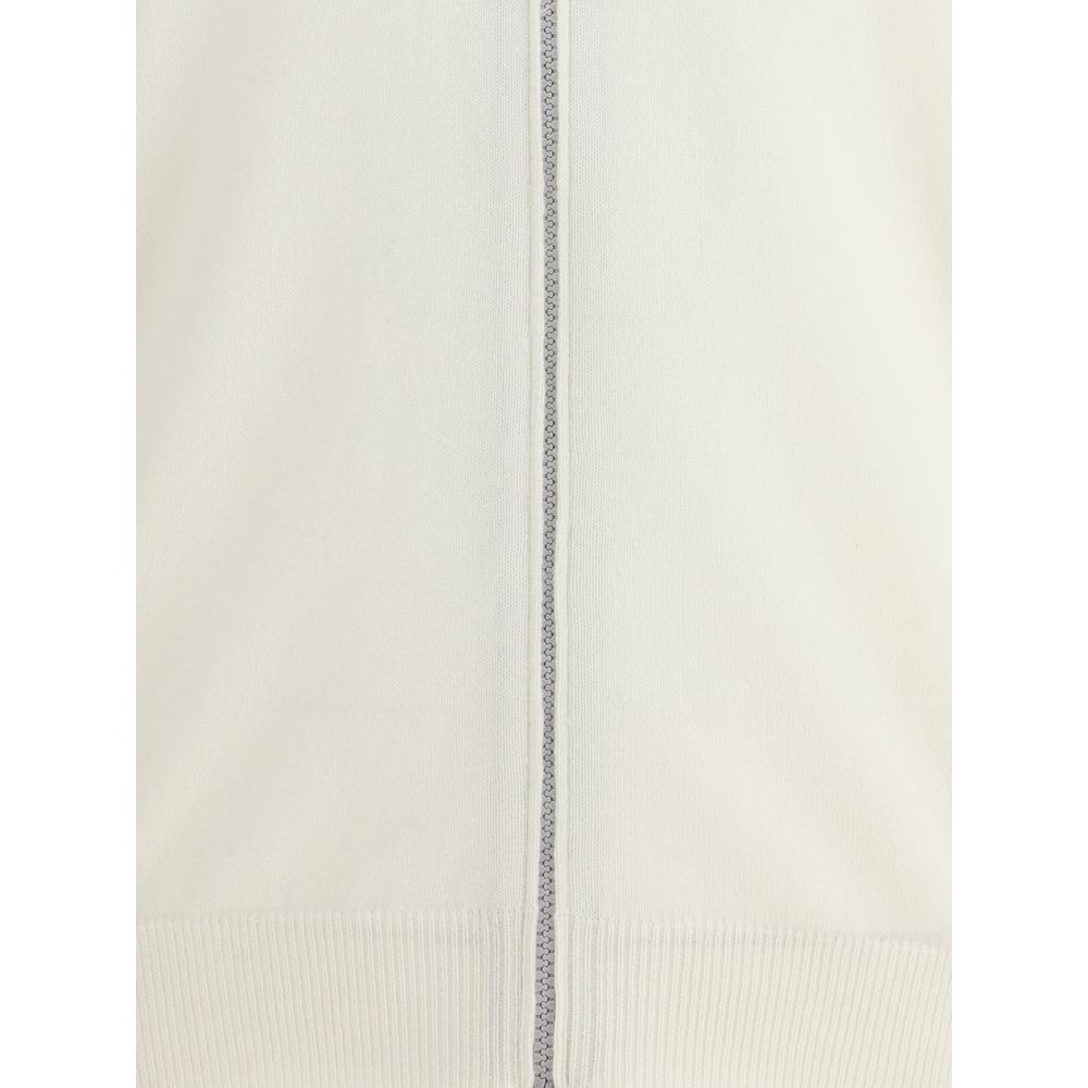 Brunello Cucinelli Strickjacke aus weißem Kaschmir