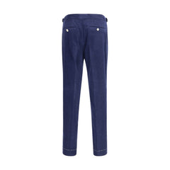 Brunello Cucinelli Blaue Woll-Freizeithose