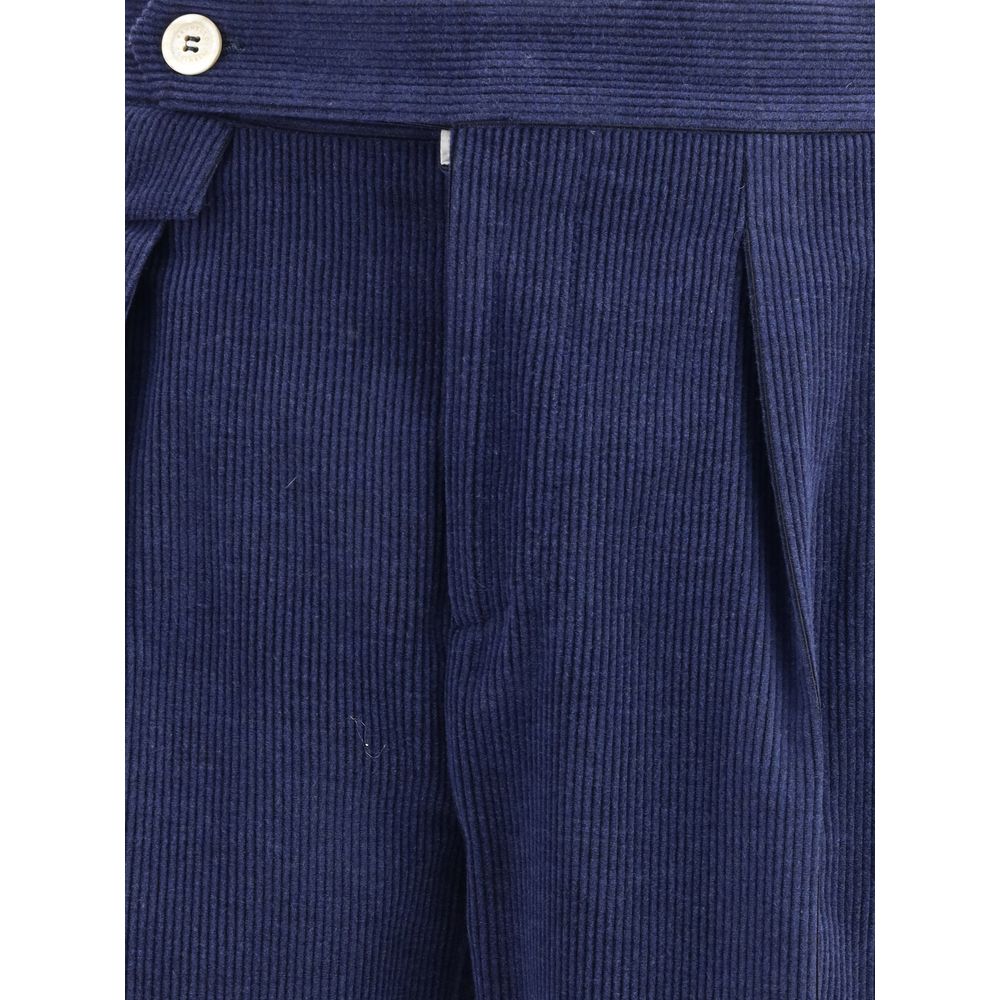 Brunello Cucinelli Blaue Woll-Freizeithose
