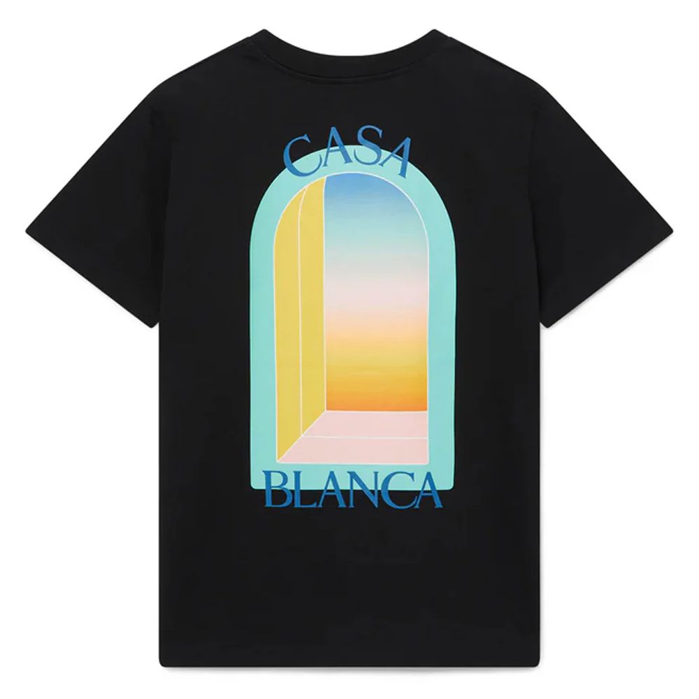 Casablanca Schwarzes Baumwoll-T-Shirt