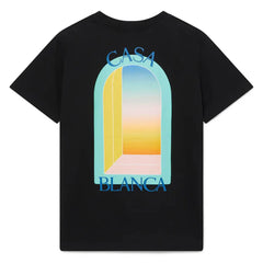 Casablanca Schwarzes Baumwoll-T-Shirt