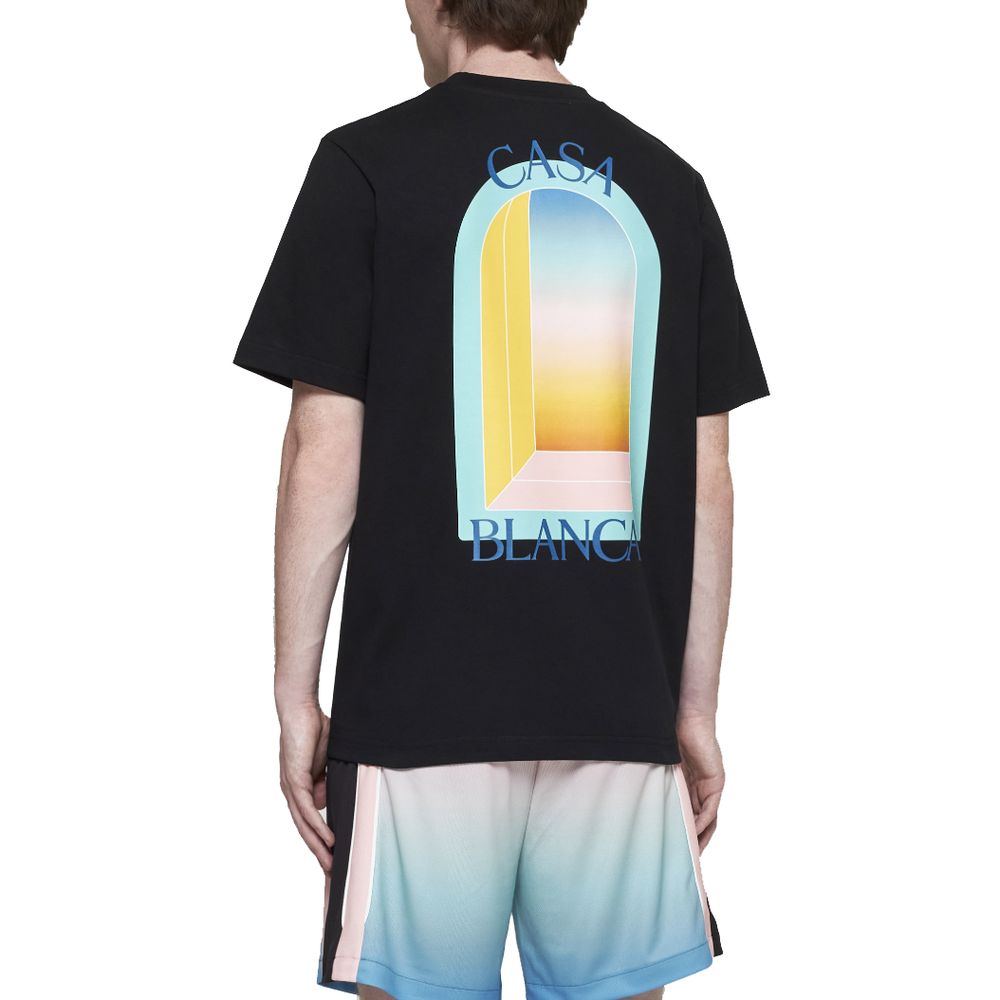 Casablanca Schwarzes Baumwoll-T-Shirt