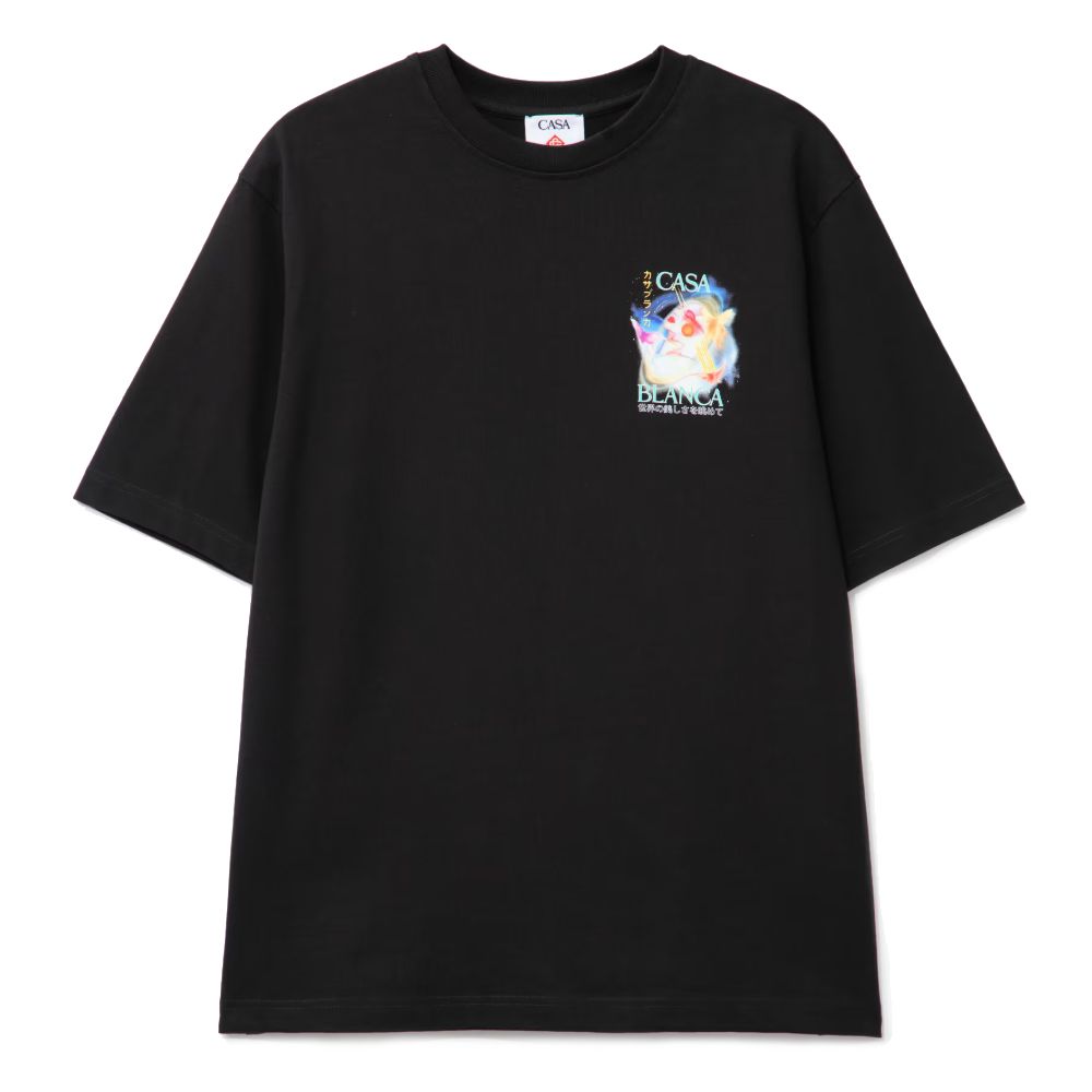 Casablanca Black Cotton T-Shirt