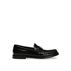 Dolce &amp; Gabbana Slipper aus schwarzem Kalbsleder