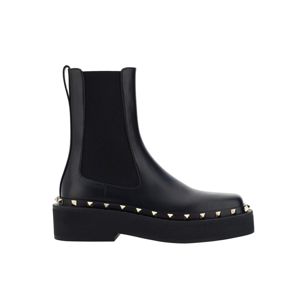 Valentino Garavani Black Calfskin Chelsea Boots