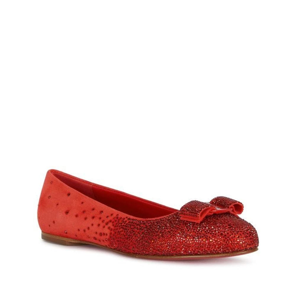 Salvatore Ferragamo Red Calfskin Ballet Flats