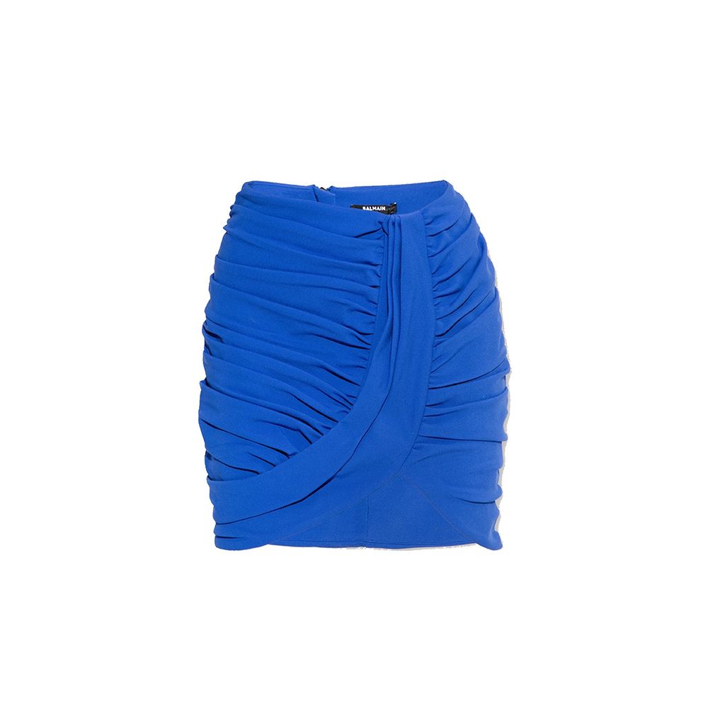 Balmain Minirock aus blauem Elastan