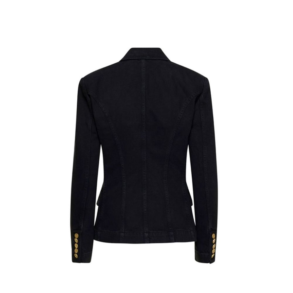 Balmain Blazer aus schwarzer Baumwolle