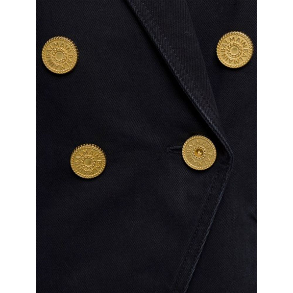 Balmain Blazer aus schwarzer Baumwolle