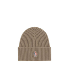 Moncler Grenoble Beige Merino Wool Beanie