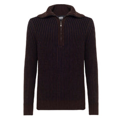 Alpha Studio Brown Wool Sweater