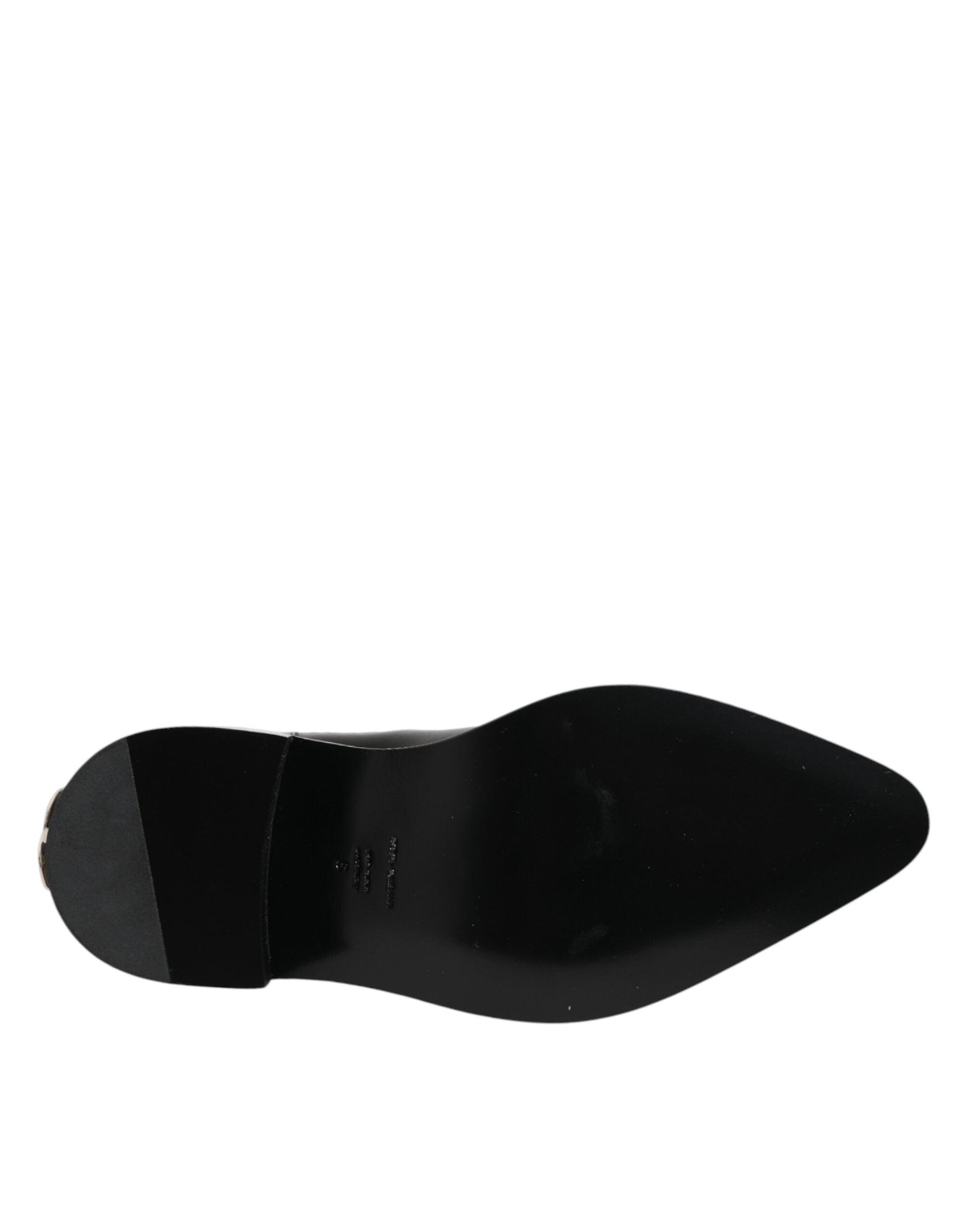 Dolce & Gabbana Black Studded Chelsea Short Ankle Boots Shoes