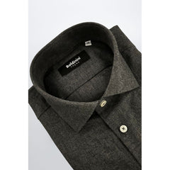 Baldinini Trend Gray Cotton Men Shirt