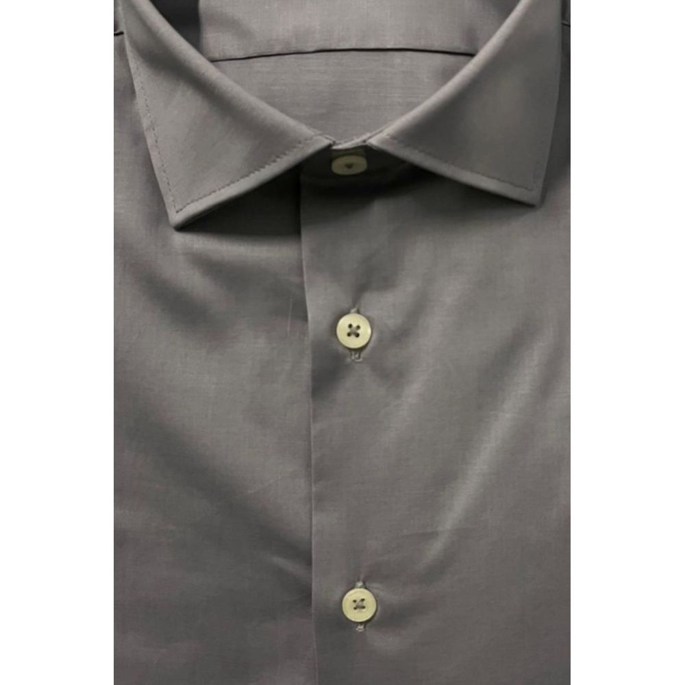 Baldinini Trend Gray Cotton Men Shirt