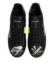 Dolce & Gabbana Black Crown Logo Low Top Men Sneakers Shoes