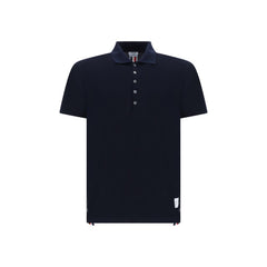 Thom Browne Blue Cotton Polo Shirt
