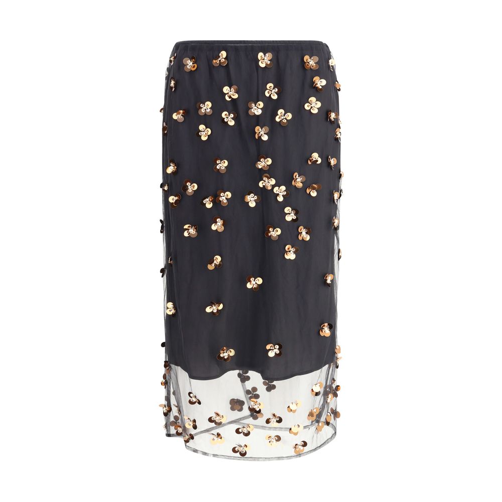 Forte_Forte Black Polyamide Long Skirt