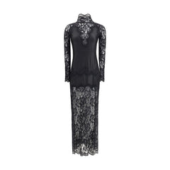 Robe longue Rabanne en polyamide noir