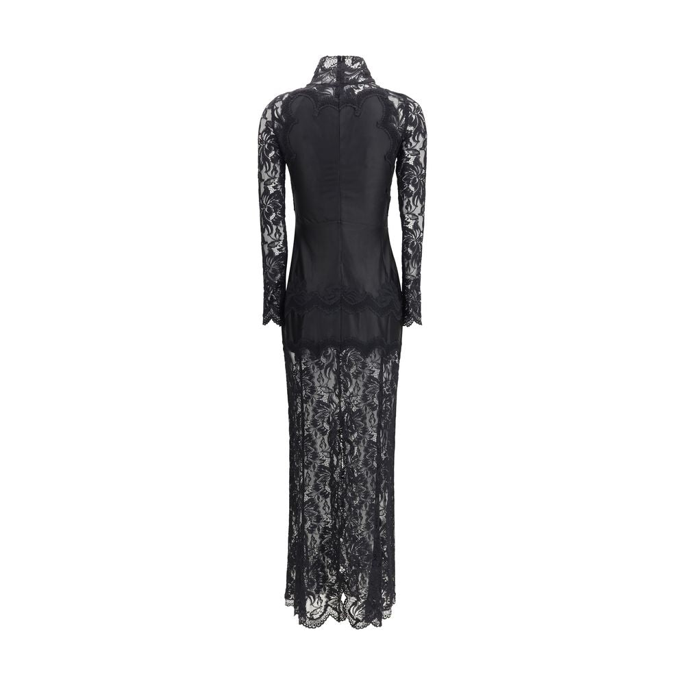 Robe longue Rabanne en polyamide noir