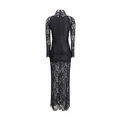 Robe longue Rabanne en polyamide noir