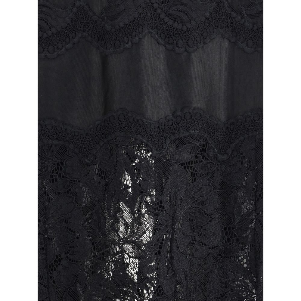 Robe longue Rabanne en polyamide noir