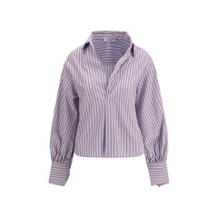 SOSUE Light Blue Cotton Pattern Shirt