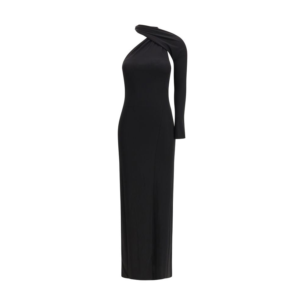 Robe de cocktail Courrèges en viscose noire