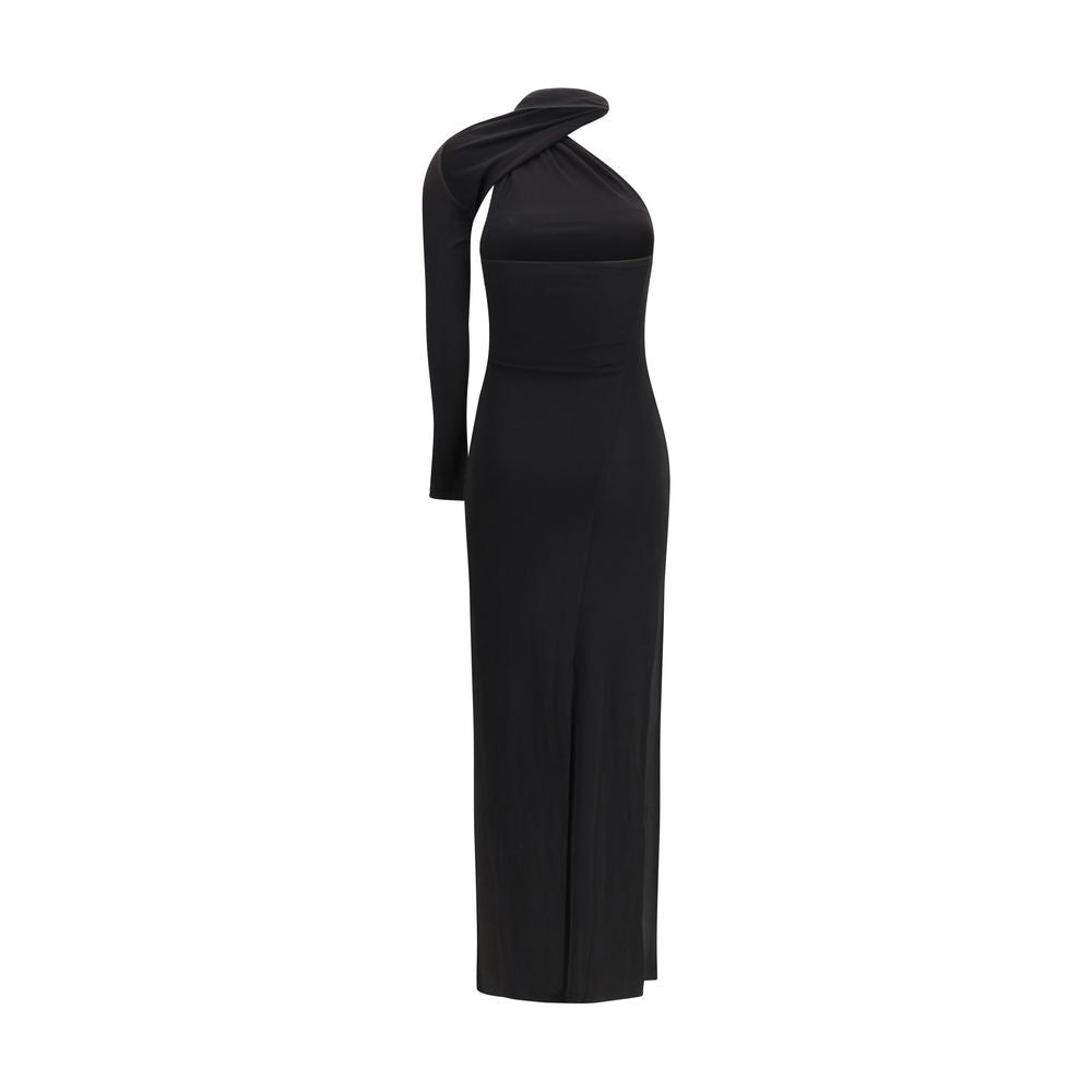 Robe de cocktail Courrèges en viscose noire