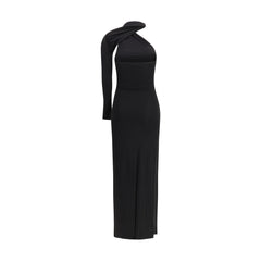 Robe de cocktail Courrèges en viscose noire