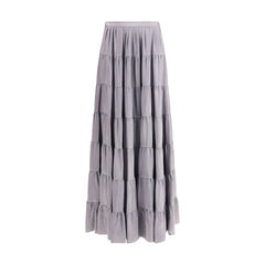 Forte_Forte Gray Silk Long Skirt