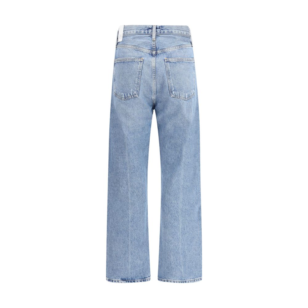 Agolde hellblaue Baumwolljeans mit lockerer Passform