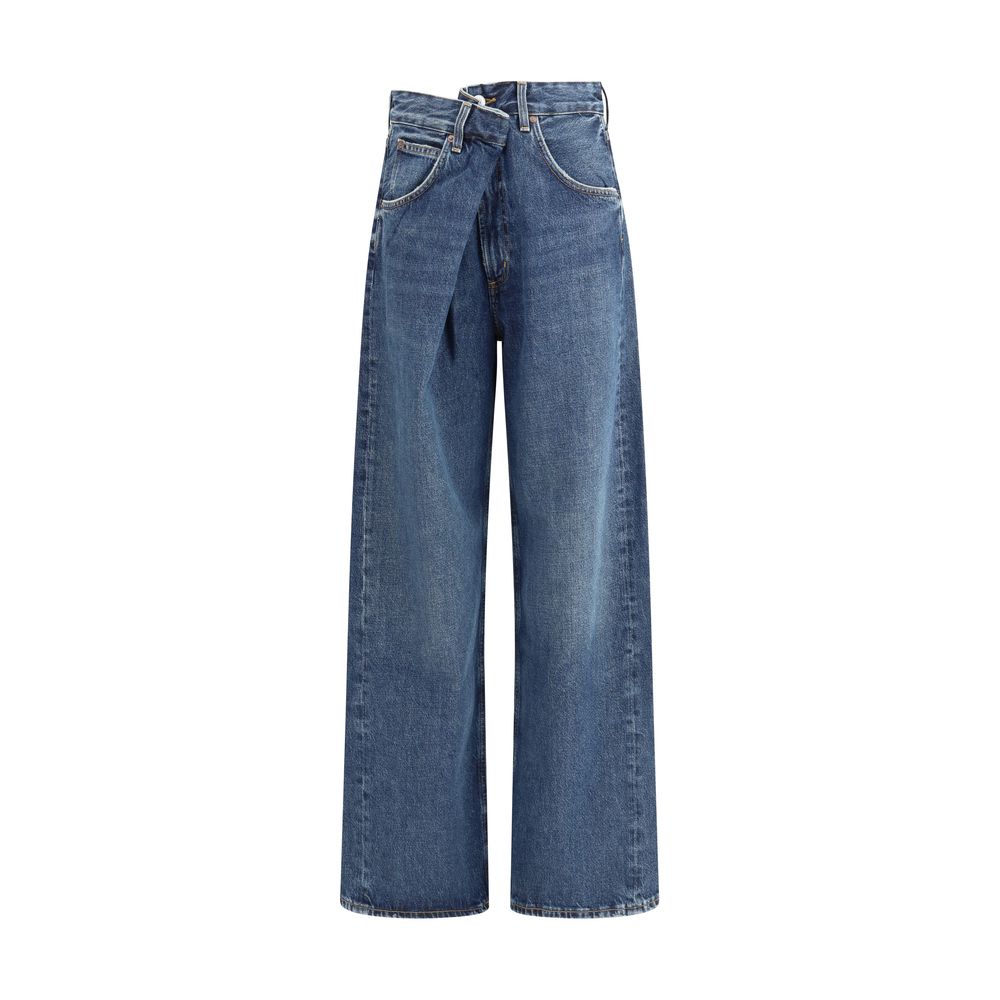 Agoldene blaue Baumwolljeans Denim