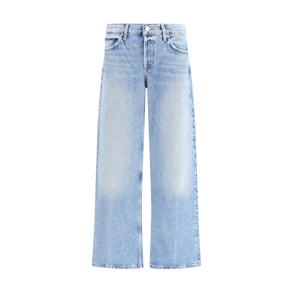 Agoldene blaue Baumwolljeans mit geradem Bein