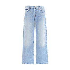 Agoldene blaue Baumwolljeans mit geradem Bein