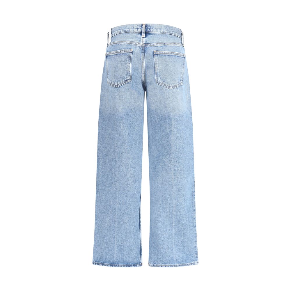 Agoldene blaue Baumwolljeans mit geradem Bein