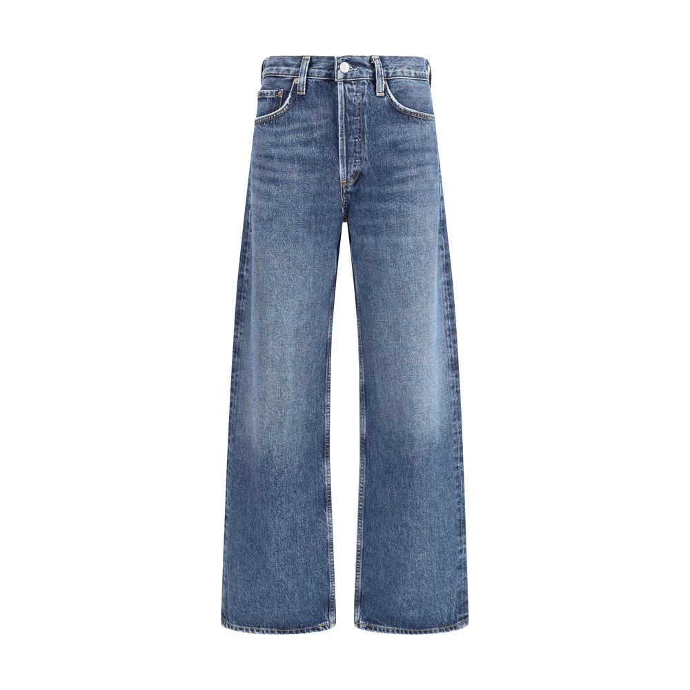 Agolde Blue Cotton Straight-Leg Jeans