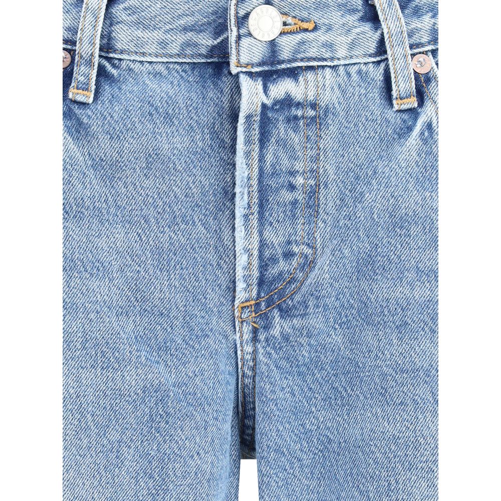 Agoldene blaue Baumwolljeans mit geradem Bein