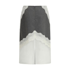 Jil Sander Gray Polyester Midi Skirt