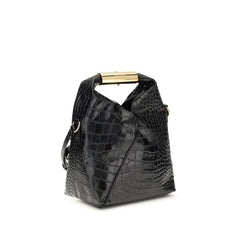 MM6 Schwarze Bos Taurus Handtasche aus Kalbsleder