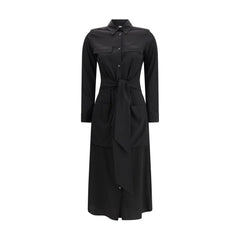 Ella Black Silk Casual Dress