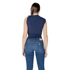 Ärmelloses Baumwoll-T-Shirt von Guess, blau