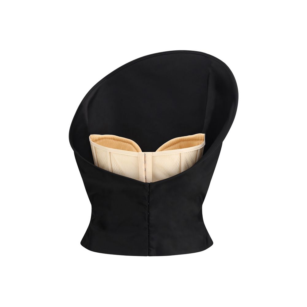 Magda Butrym Schwarzes Baumwolltop