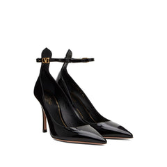 Valentino Garavani Black Leather High Heel Pumps
