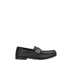Fendi Black Calfskin Slip-On Loafers