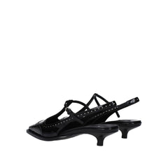 Miu Miu Black Calfskin Mid Heel Pumps